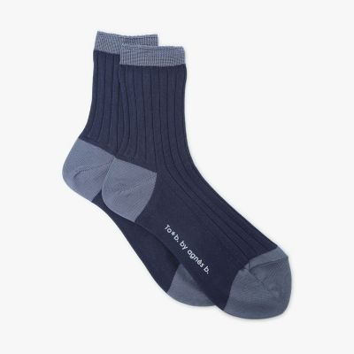 ＜TO B. BY AGNES B.＞バイカラー　ソックス