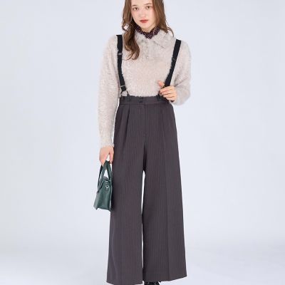 agnes b サスペンダー付 2WAY ワイドパンツ 青 38 N3390 SHIPS any