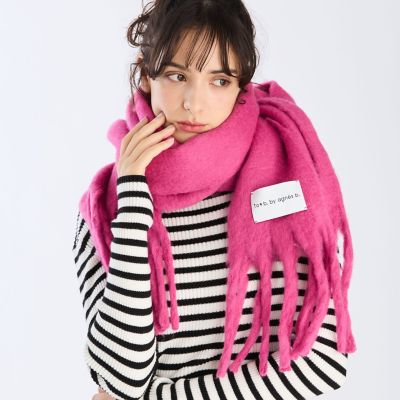 【美品】フード付きマフラー 2個セット トラ柄 蛍光ピンク ゴリたんふわふわマフラー