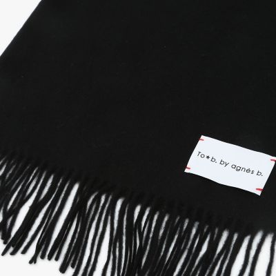 美品！黒いロゴ入りウール混紡マフラー ウール カシミヤ マフラー | TO B. BY AGNES B./トゥービー バイ