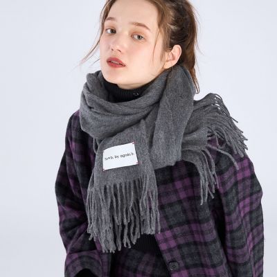 アニエスベー グレー マフラー agnes b.（アニエスベー）の「ウール バイカラー リバーシブル