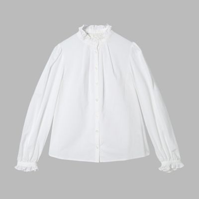 ＜TO B. BY AGNES B.＞コットンローン　フリルカラー　ブラウス