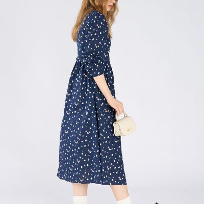 フラワープリント コットン 長袖 ワンピース | TO B. BY AGNES B