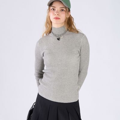 【美品】アニエス・ベー　7分丈　ブラック　パフスリーブ　ニット agnes b.（アニエスベー）の「LM42 PULL フェイスモチーフ アルパカ
