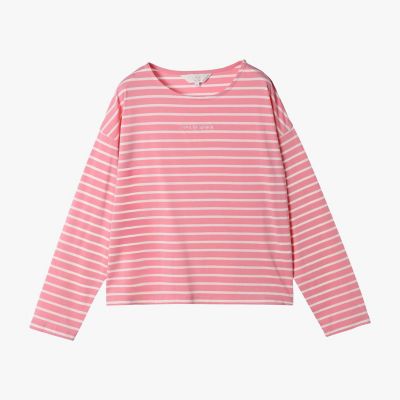 ボーダー ロゴ 刺繍 長袖 Tシャツ | TO B. BY AGNES B./トゥービー