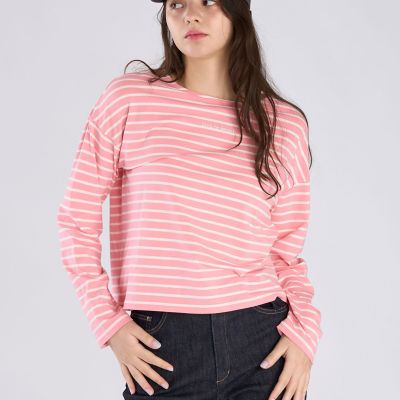 ボーダー ロゴ 刺繍 長袖 Tシャツ | TO B. BY AGNES B./トゥービー