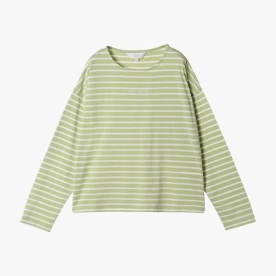 ボーダー ロゴ 刺繍 長袖 Tシャツ | TO B. BY AGNES B./トゥービー