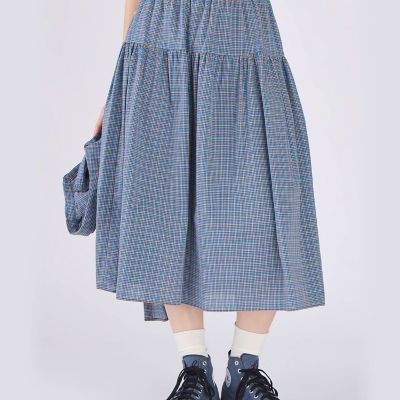 ANNTIAN　オーガニックコットン　フレアスカート　　72-0516-3B ドビー ミニチェック コットン フレアスカート | TO B. BY AGNES B