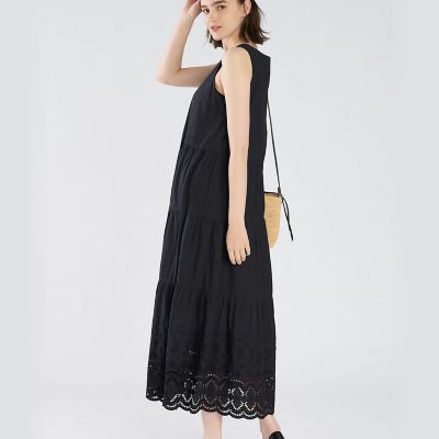 シフリーレース コットン ノースリーブ ロング ワンピース | TO B. BY