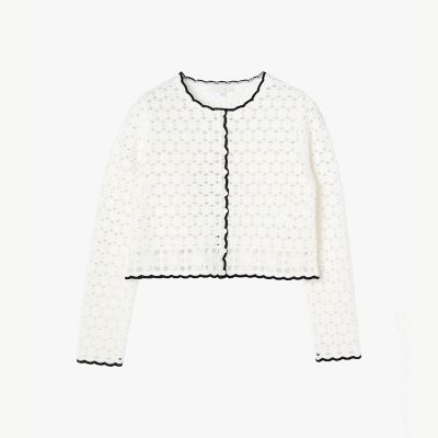 コットン レース 刺繍 長袖 カーディガン | TO B. BY AGNES B