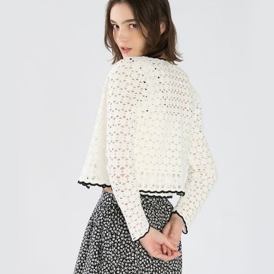 【美品】  Agnes b. / アニエスベー | ギンガムチェック コットン 長袖 シャツ カーディガン | 38 | ブラック/ホワイト | レディース ギンガムチェック コットン 長袖 シャツカーディガン（L895CAV0000