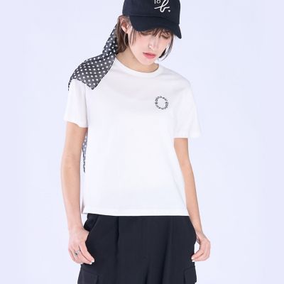 メッセージ 刺繍 コットン 半袖 Tシャツ ”Bonheur” | TO B. BY