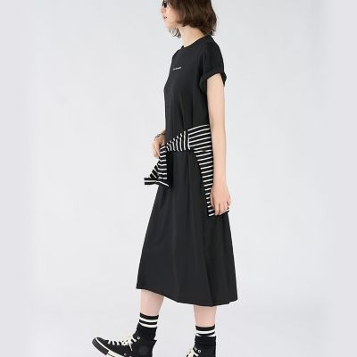アニエスベー　アンファン☆ワンピース♪12ans ロゴ プリント コットン 半袖 ロング ワンピース | TO B. BY AGNES B
