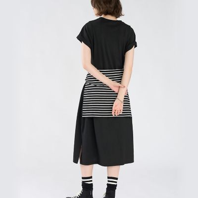 ロゴ プリント コットン 半袖 ロング ワンピース | TO B. BY AGNES B