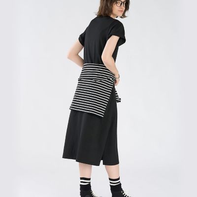 ロゴ プリント コットン 半袖 ロング ワンピース | TO B. BY AGNES B