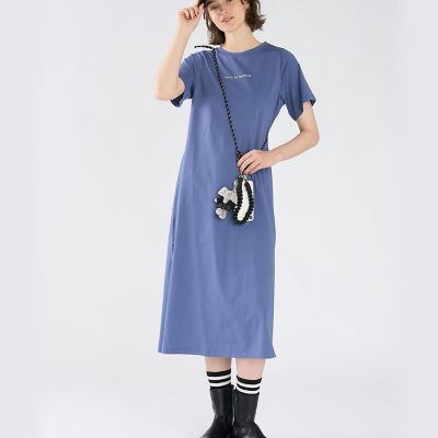 ロゴ プリント コットン 半袖 ロング ワンピース | TO B. BY AGNES B