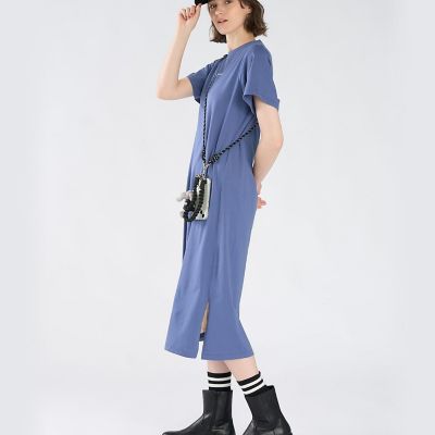 ロゴ プリント コットン 半袖 ロング ワンピース | TO B. BY AGNES B