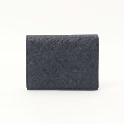レディース agnes b. 二つ折り財布 ネイビー レザー コンパクト 人気モデル