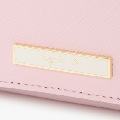 訳あり 未使用 アニエスベー QAW05-01 二つ折り財布 ピンク ベージュ レザー 二つ折り ウォレット ”Erika” QAW05－01 | agnes b