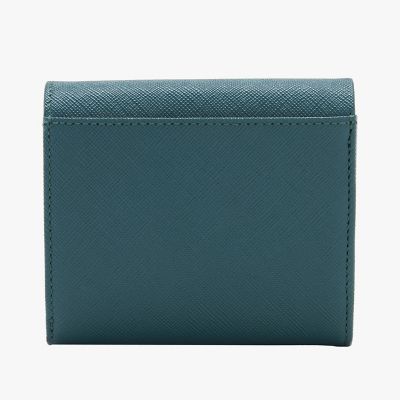 【箱あり】アニエスベー 二つ折り財布 　QAW05-01 グリーン ネイビー レザー 二つ折り ウォレット ”Erika” QAW05－01 | agnes b
