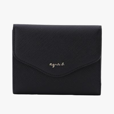agnès b. ブラック 三つ折り財布 agnès b. アニエスベー ブラック三つ折り財布 - メルカリ