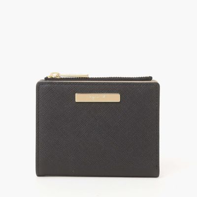 極美品 アニエスベー 二つ折り財布 Erika ブラウン QAW05-01 本革 agnes b.（アニエスベー） 財布 レザー 二つ折り ウォレット ”Erika