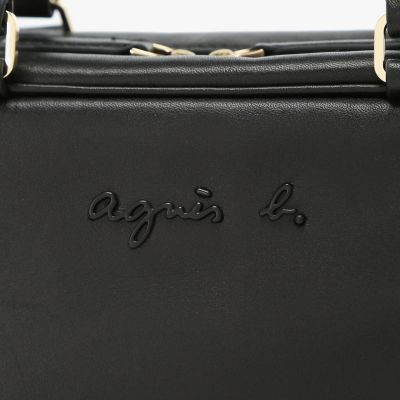 極美品 完売 アニエスベー レザー 2way ボストンバッグcarole 黒 agnes b.（アニエスベー） ショルダーバッグ バッグ レザー 2way