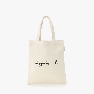 ＜agnes b. (Women)＞ロゴ　コットン　ハンドバッグ　”Ｐａｕｌｅｔｔｅ”　ＹＡＳ１８－０２