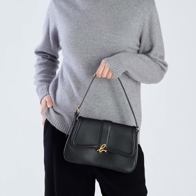 レザー ミディアム ショルダーバッグ”Ingrid” ZAS04－01