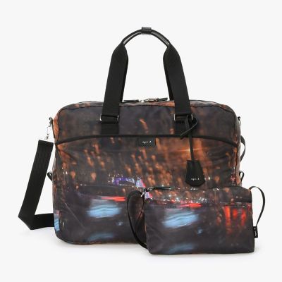 ＜agnes b. (Women)＞フォトプリント　　２ｗａｙ　ラージ　ボストンバッグ　ＲＡＴ０１Ｎ－０１