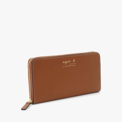 レザー ラウンドジップ ロングウォレット ZAW01－02 | agnes b