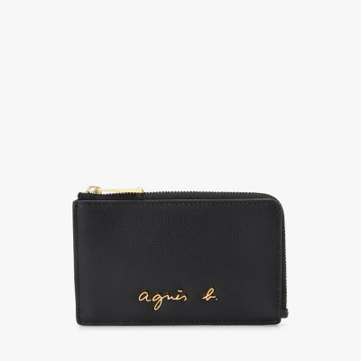 美品 agnes b. アニエスベー 本革 レザー 三つ折財布 カードケース レザー 三つ折り ウォレット ”The b.” ABW02-01（P870VCZ1000