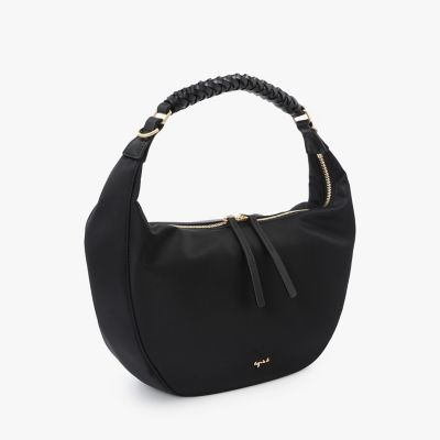 新品　アニエスベー　ブラックビジネスバッグ agnes b. / アニエスベー ペブルドレザー 牛革 2WAY ショルダーバッグ