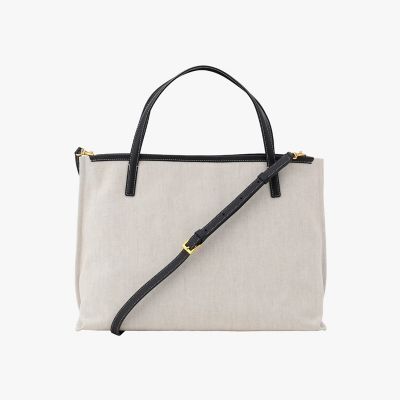 レディース 【極美品】アニエスベー ショルダーバッグ リネンx牛革 