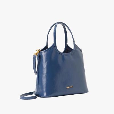 新品未使用！A.D.M.J. ネイビー 28センチレザー ハンドバッグ A.D.M.J 