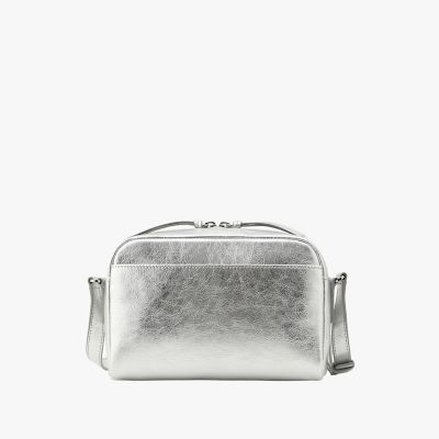 箔押しレザー ミディアム ショルダーバッグ ”angele