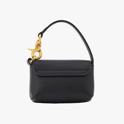 アニエス.べー　ブラック　レザーショルダーバッグ 　チャーム レザー チャーム ”Les minis” BBA04－01 | agnes b