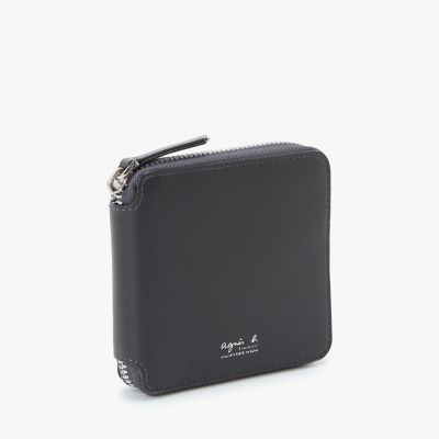 レザー ラウンドジップ 二つ折り ウォレット”Yvon” ZAH04