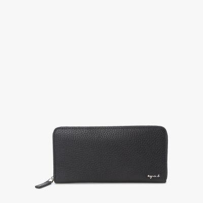 ＜agnes b. HOMME (Men)＞レザー　ラウンドジップ　ロングウォレット　ＡＢＨ０５－０３