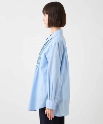 コットンシルクピンタックブラウス　／洗える
