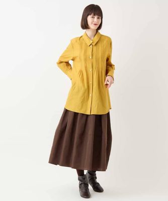 コットンシルクピンタックブラウス　／洗える