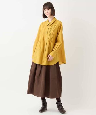 コットンシルクピンタックブラウス　／洗える