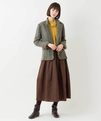 コットンシルクピンタックブラウス　／洗える