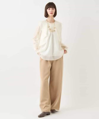HIROKO BIS / ヒロコビス ラッフルデザインブラウス /洗濯機で洗える HIROKO BIS｜ラッフルデザインブラウス /洗濯機で洗える