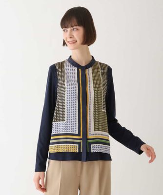 ＜HIROKO BIS (Women)＞【洗える】ジオメトリックプリントブラウス