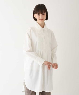 ＜HIROKO BIS (Women)＞【洗濯機で洗える】ピンタックデザインチュニックブラウス