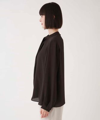 ドレープアクセントジョーゼットブラウス　／洗濯機で洗える