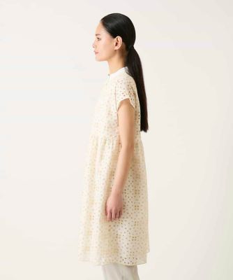 アイレット刺繍フレンチスリーブチュニックブラウス | HIROKO BIS