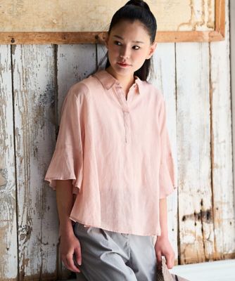 ＜HIROKO BIS (Women)＞フレアスリーブ麻ブラウス