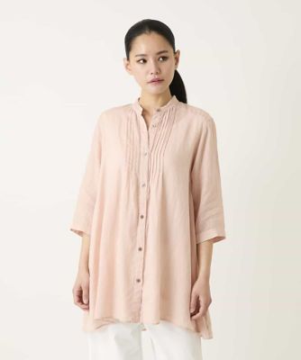 ＜HIROKO BIS (Women)＞ピンタックフレア麻ブラウス